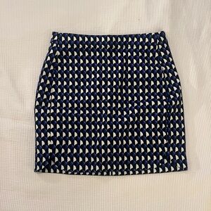 J. Crew Jet Set Geo Print Mini Skirt Blue White Black